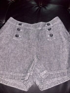 Maurices Gray High-Rise Button-Accent Women’s Shorts